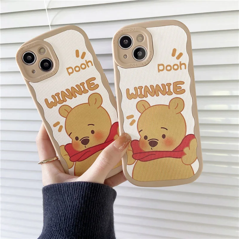 

Disney Winnie the Pooh Wave Pattern Phone Case For Iphone 11 12 13 Pro Max Mini X Xs Xr 6 7 8 Plus Shockproof Cover
