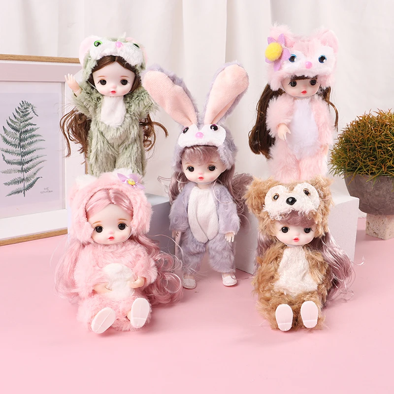 

17cm Mini Doll Movable Joint With Clothes And Shoes 3D Doll Girl Toy Gifts 13 Removable Joints Birthday Gift