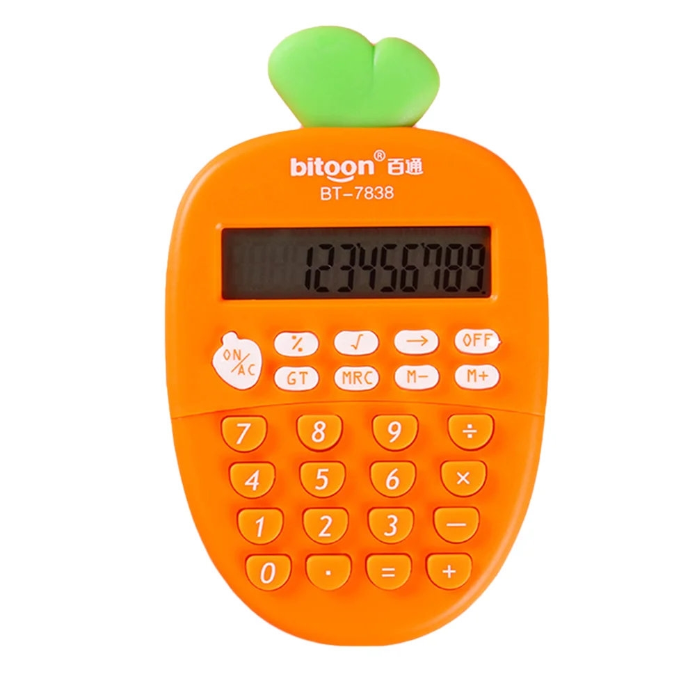 

Calculator Pocket Office Cute Kids Portable Electronic School Carrot Size Mini Student Cartoon Handheld Kawaii Financial Desktop