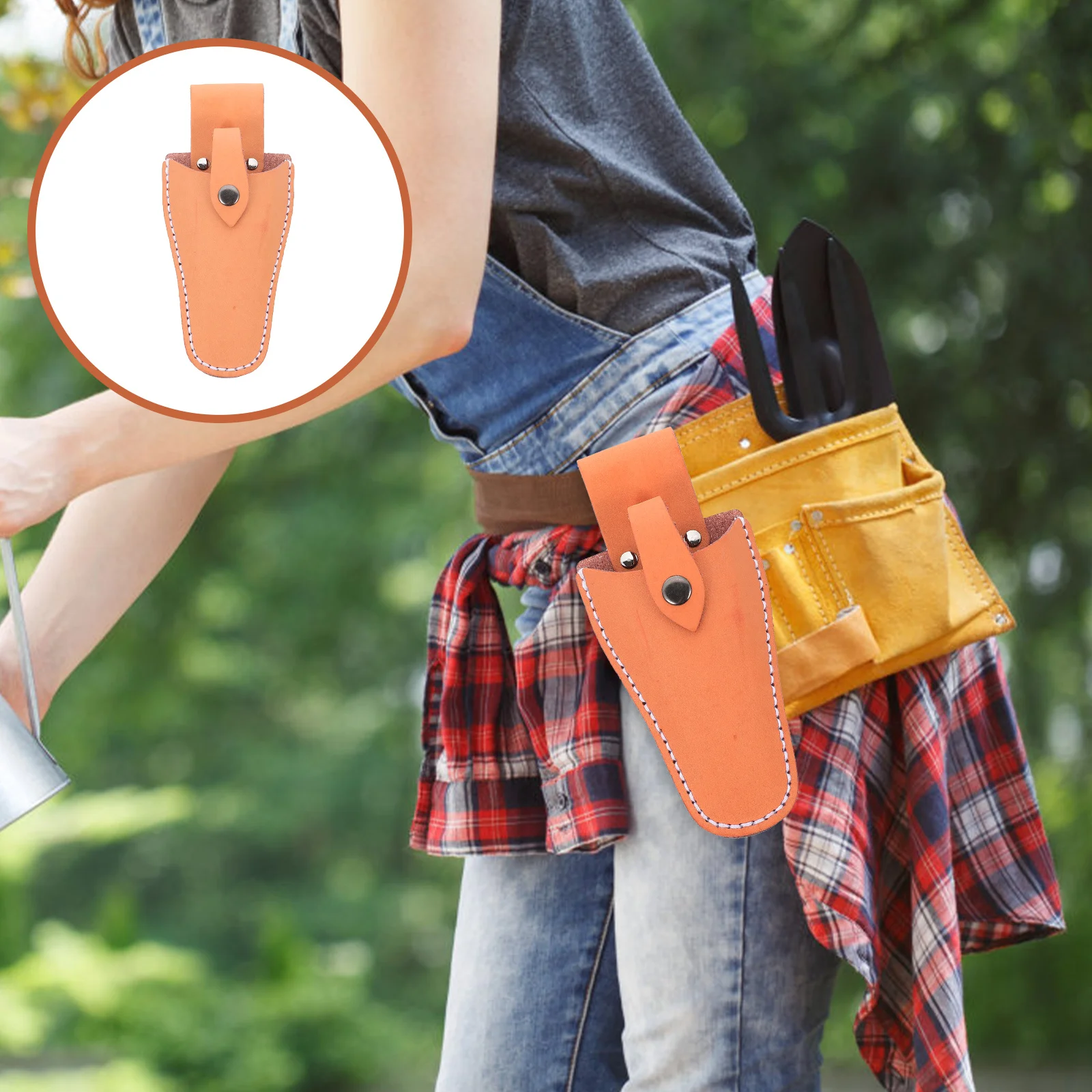 

Multifunctional Hair Scissor Protective Cover Garden Pruner Leather Sheath