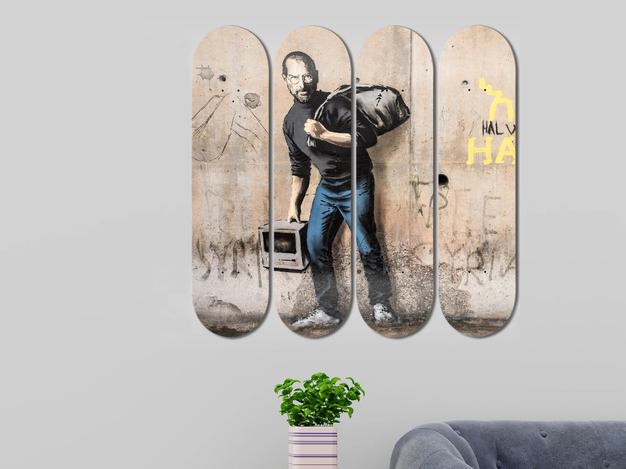 Винтажная Бэнкси Скейтборд настенное искусство граффити скейт-палуба настенная