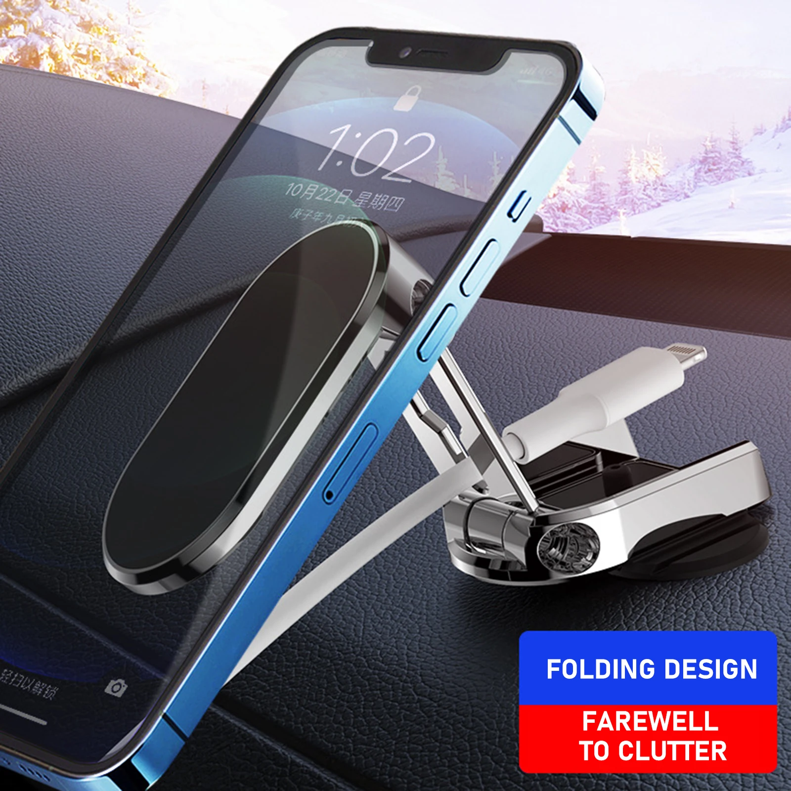 

Universal Car Phone Holder Magnetic Mobile Phone Stand 360 Degree Swivel Shockproof Car Navigation Phone Holder Accessories