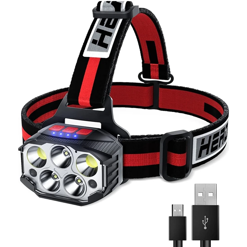 

LED Head Torch Headlight Super Bright Headlight With Red Light 14 Modes Headlight For Outdoor Hiking Camping Fishing