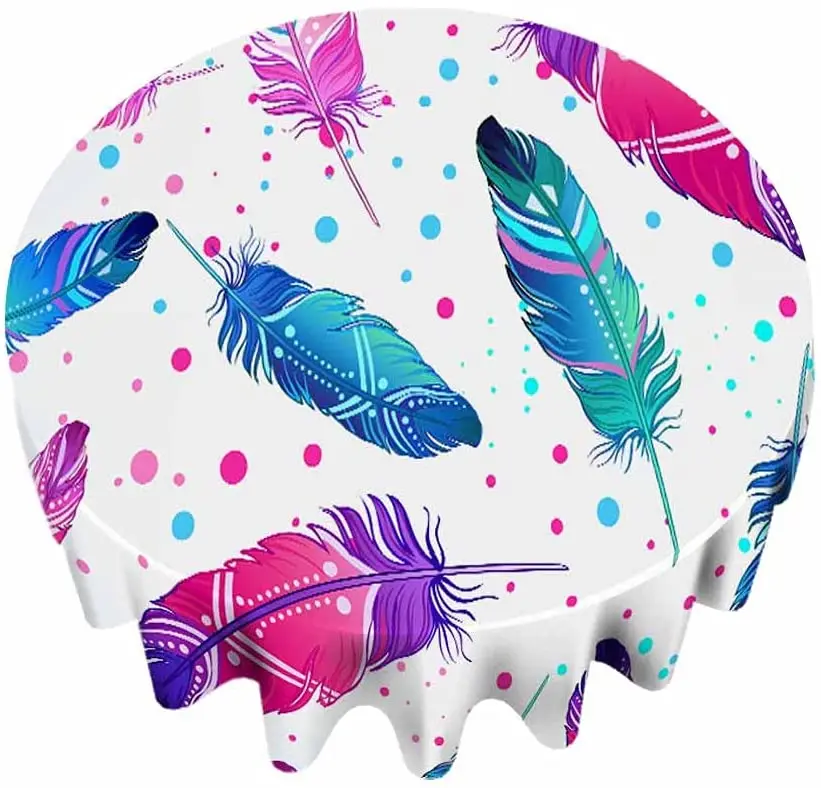 

Водонепроницаемая винтажная круглая скатерть с птичьими перьями