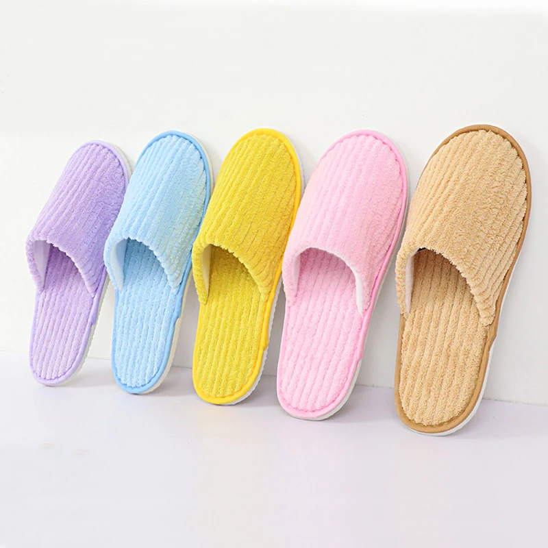 

Hotel Slippers Travel Slippers For Women Men Washable Women Man Home Cotton Slippers Indoor Spring Autumn House Slides Anti-Slip