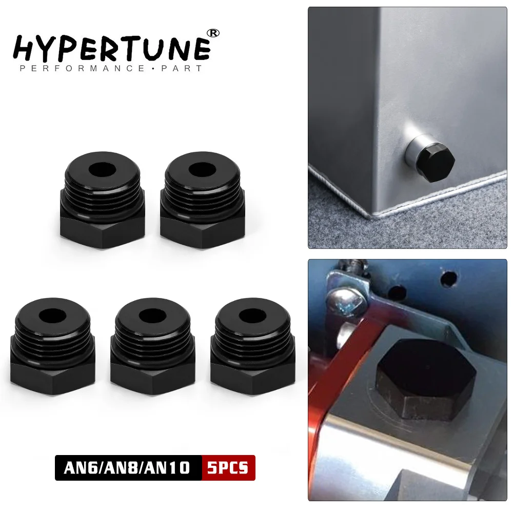 5 Pieces AN6 AN8 AN10 Male Block Off Cap Fitting Hex Head Plug With O-Ring Adapter Aluminum Alloy BL02