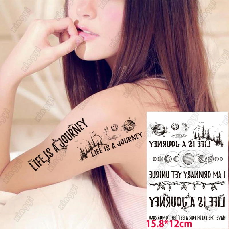 Водостойкая временная татуировка-наклейка с рисунком пламени леса горной стены