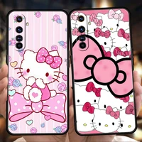 hello kitty phone case for realme 8 9 pro plus 8i 9i 6 7 gt2 c21 c25 c3 c11 pro 5g luxury shockproof silicone shell fundas coque