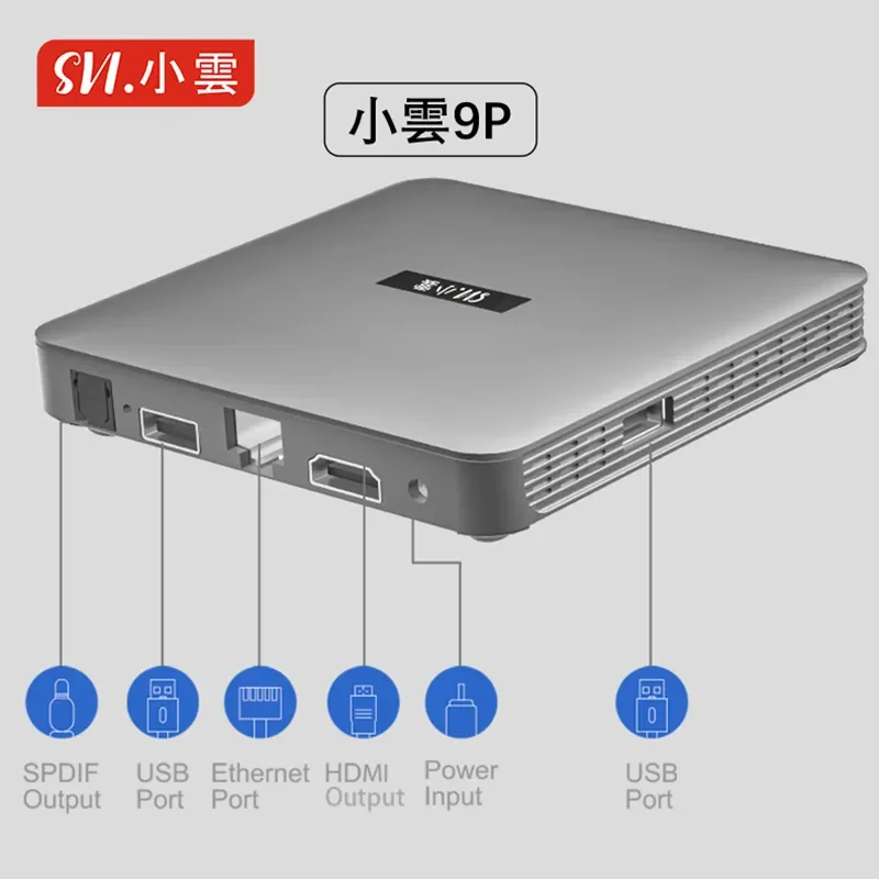 [Подлинная] SVICLOUD 9P Android TV Box 2024 xiaoyun 4 ГБ 64 горячая в США Канада Великобритания