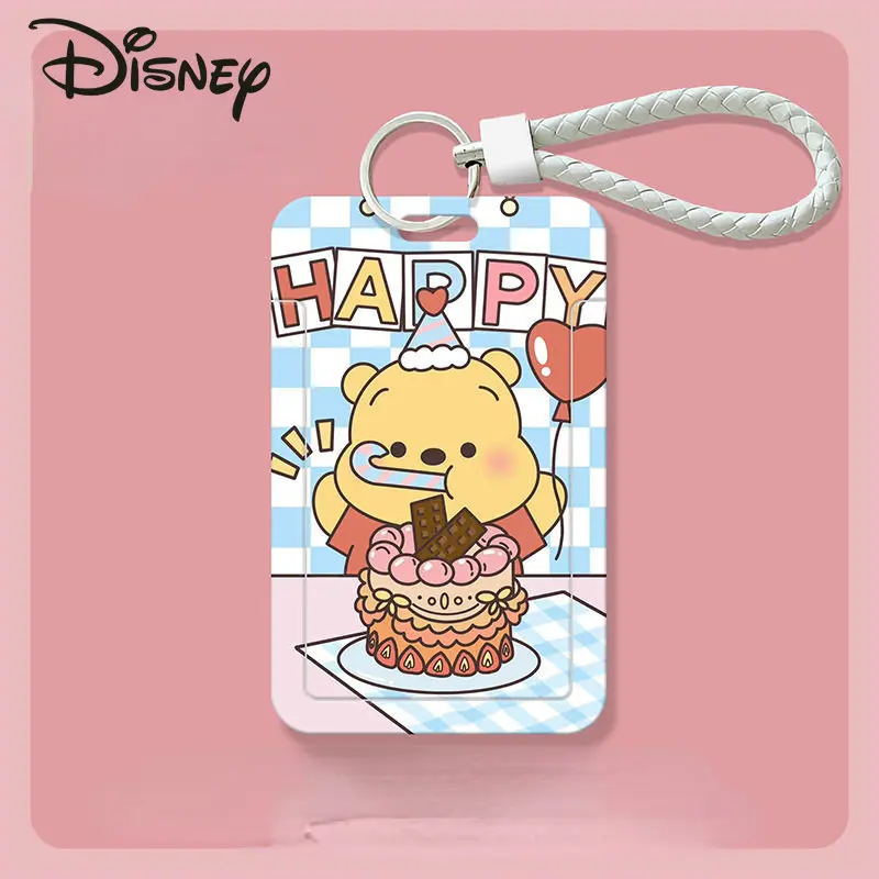 Disney Winnie Bear New Women's Card Bag Fashion Cartoon Student Card Bag High Quality Multifunctional Storage ID Card Case