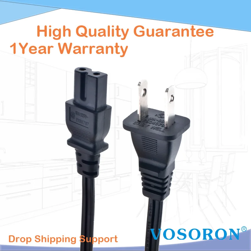 Универсальный настенный кабель 18AWG соответствует стандарту IEC320 C7, шнур питания переменного тока, совместимый с HDTV серии Vizio E-M, Sharp,Smart LED TV