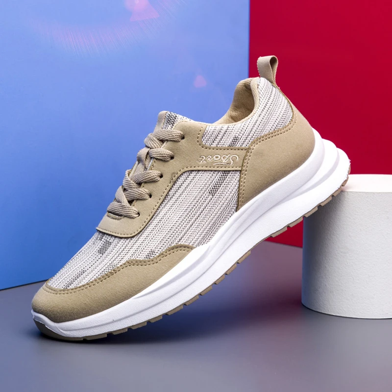 

Men's Casual Shoes Breathable Platform Sneakers Fashion Outdoor Travel Running Shoes Men Lace-Up Light Walking Vulcanized Shoes