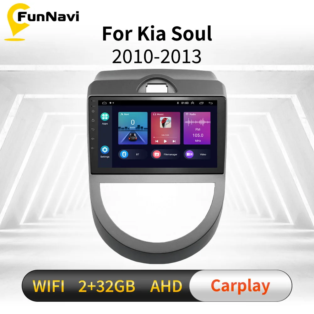 วิทยุสำหรับรถยนต์สำหรับ Kia Soul 2010-2013 Android 2 Din Car มัลติมีเดียสเตอริโอนำทาง GPS Autoradio Head Unit เสียงวิดีโออัตโนม...