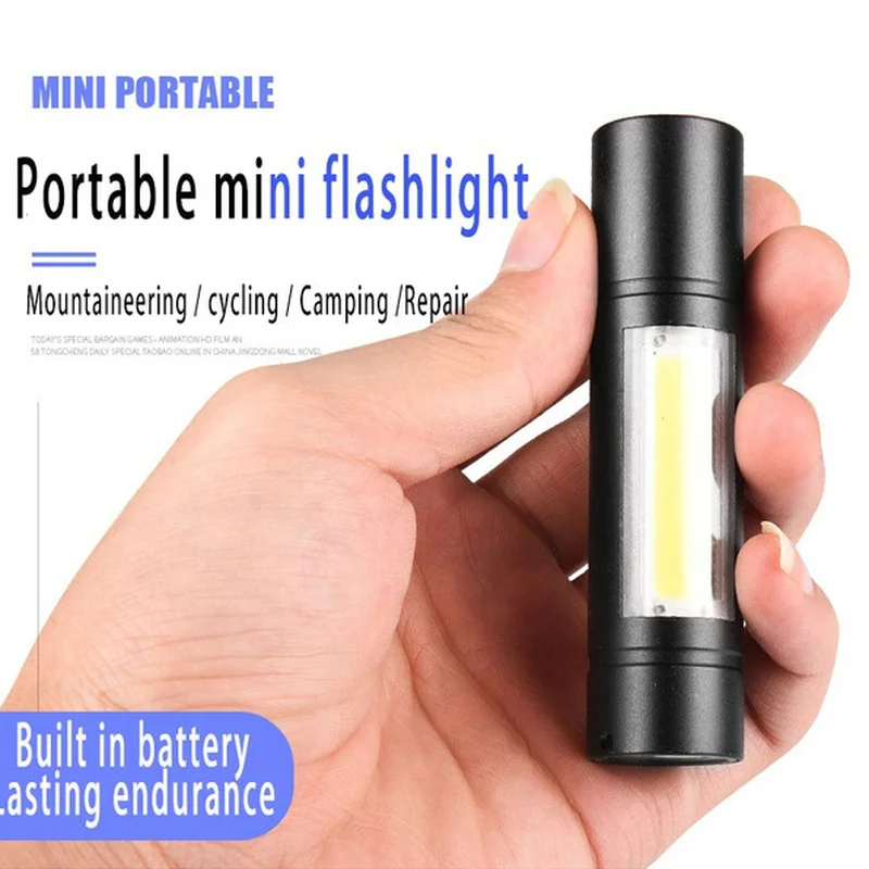 Rechargeable Led Flashlight Super Bright Mini Work Light 3 Modes Waterproof Portable COB Tactical Torch Zoomable Camping Lantern | Лампы и