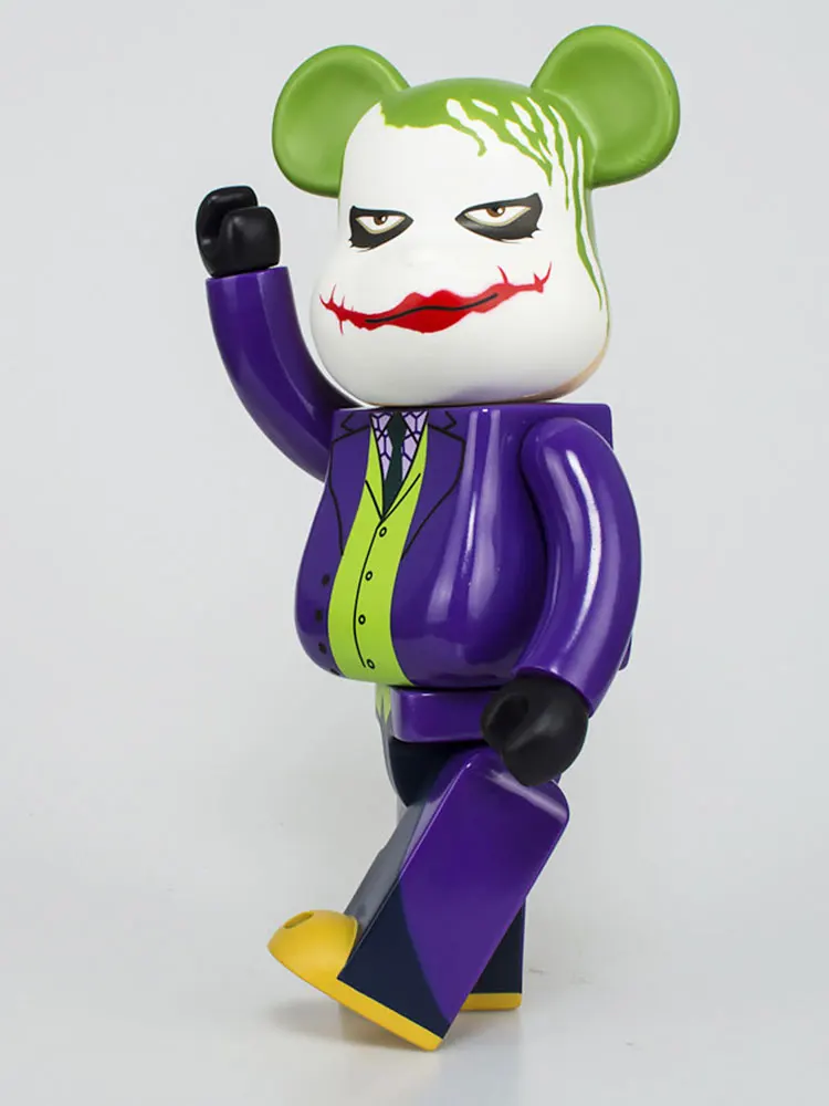 

28CM Bearbricks Joker The Clown Action Figures Cartoon Blocks Bear Vinyl Dolls Street Art Collectible Models Toys 400%