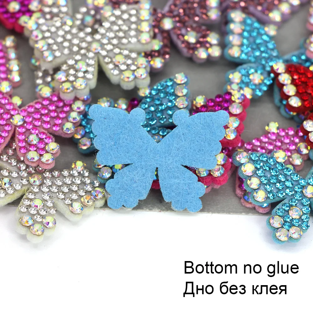 10 шт. стразы-бабочки нашивки на одежду кристаллы AB Аппликации сделай сам для