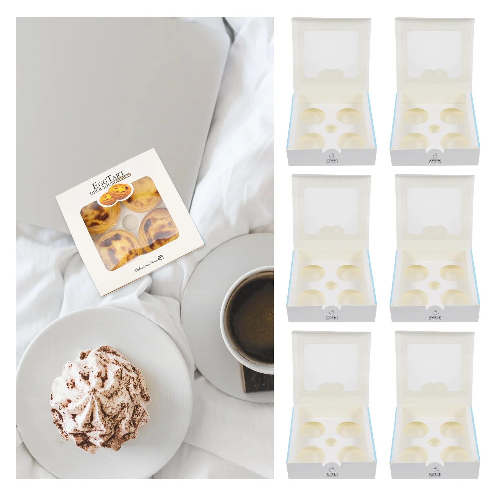 25 шт. оконная коробка для яиц коробки торта контейнер кексов упаковка