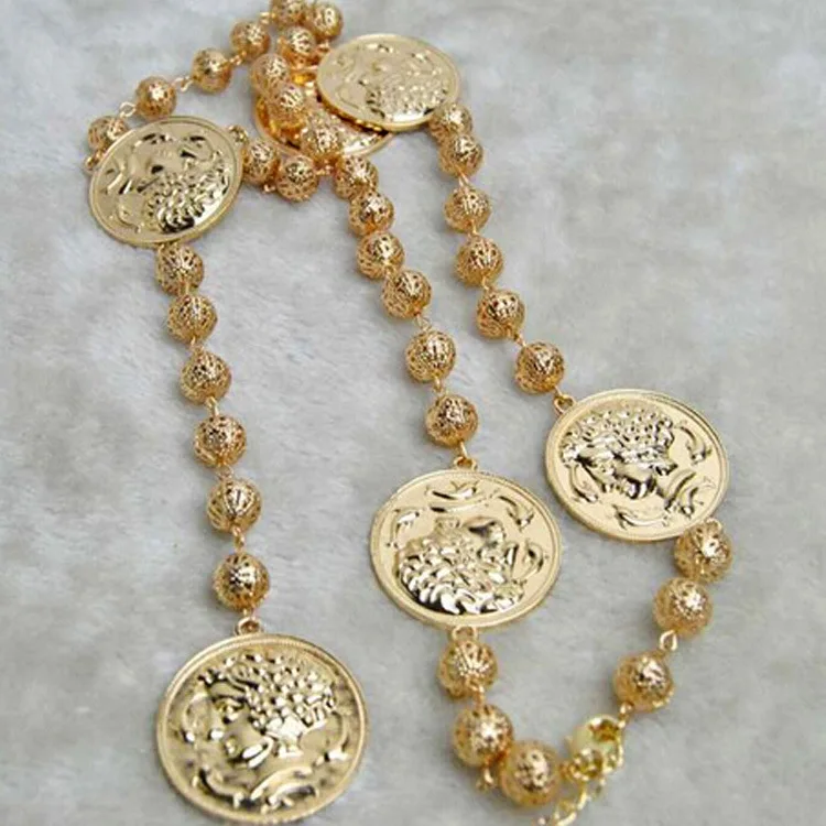 Vintage  Coin  Head Pendant  Necklace for Women Party  Jewelry