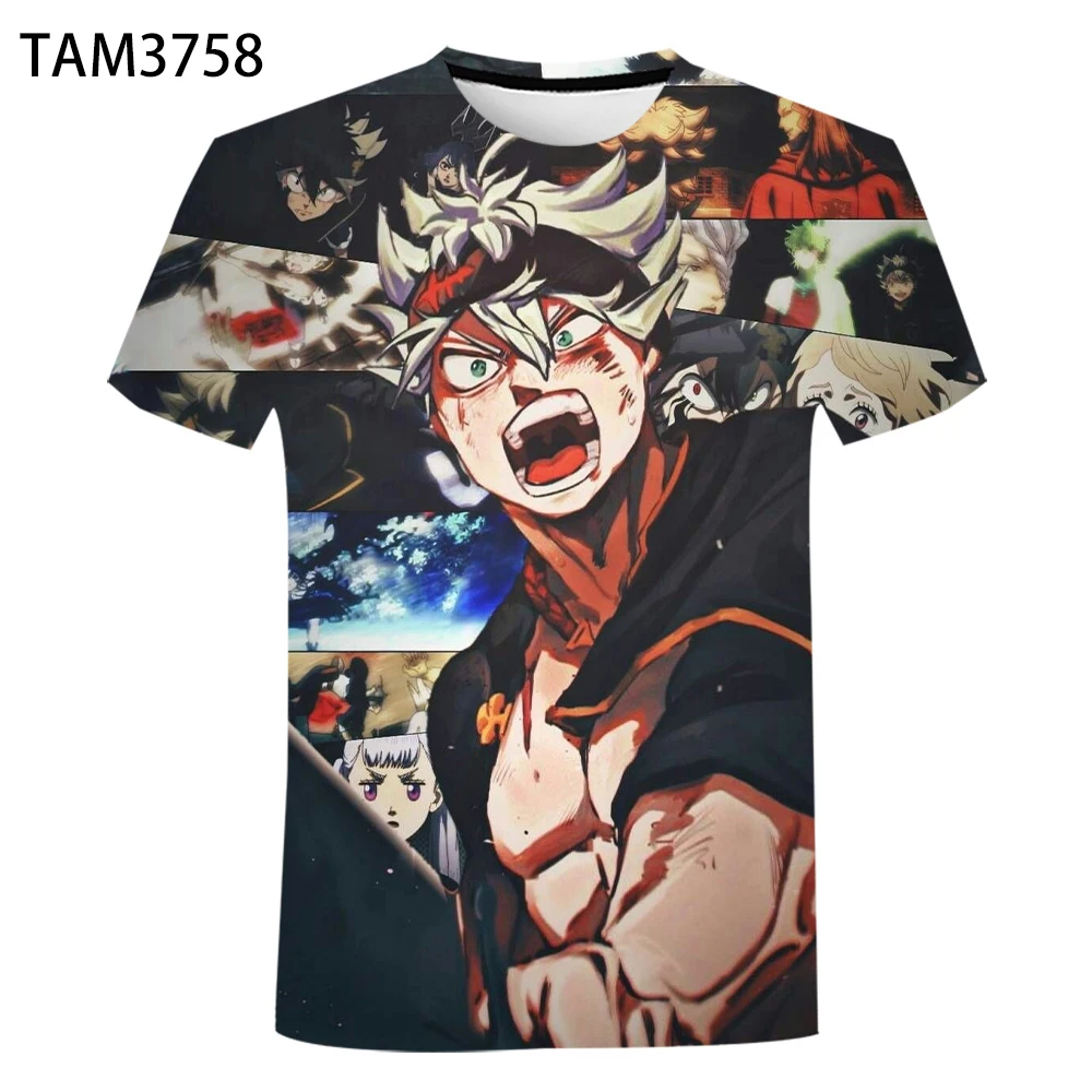 

Летняя модная мужская и детская футболка, триллер, мультяшный роман, черный клевер, 3D, короткий рукав, Повседневный, для мальчиков и девочек, ...