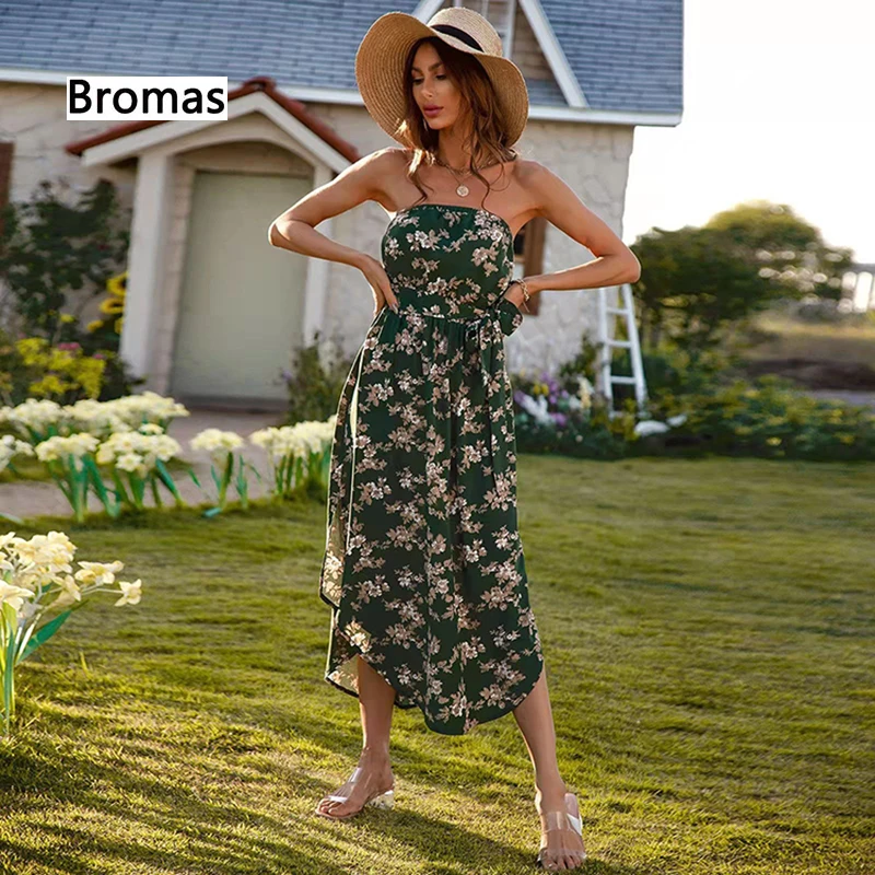 

Женское шифоновое платье с открытой спиной, повседневное Привлекательное платье с запахом на груди и принтом, новинка 2022