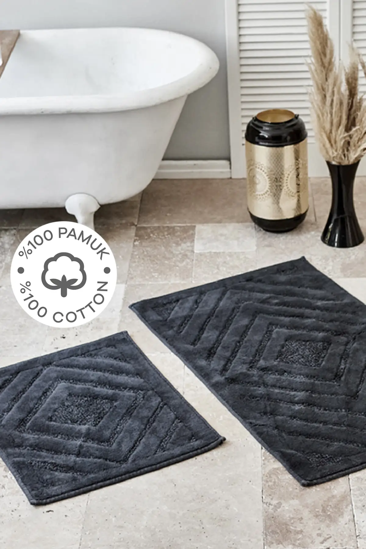 

Amelia 2gang Black Cotton Bath Mat Textile Home & Furniture