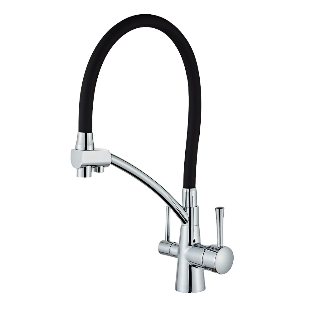 

torneira robinet de cozinha grifo Sink Modern Chrome Black 3 way RO drinking Water Tap Kitchen Faucet