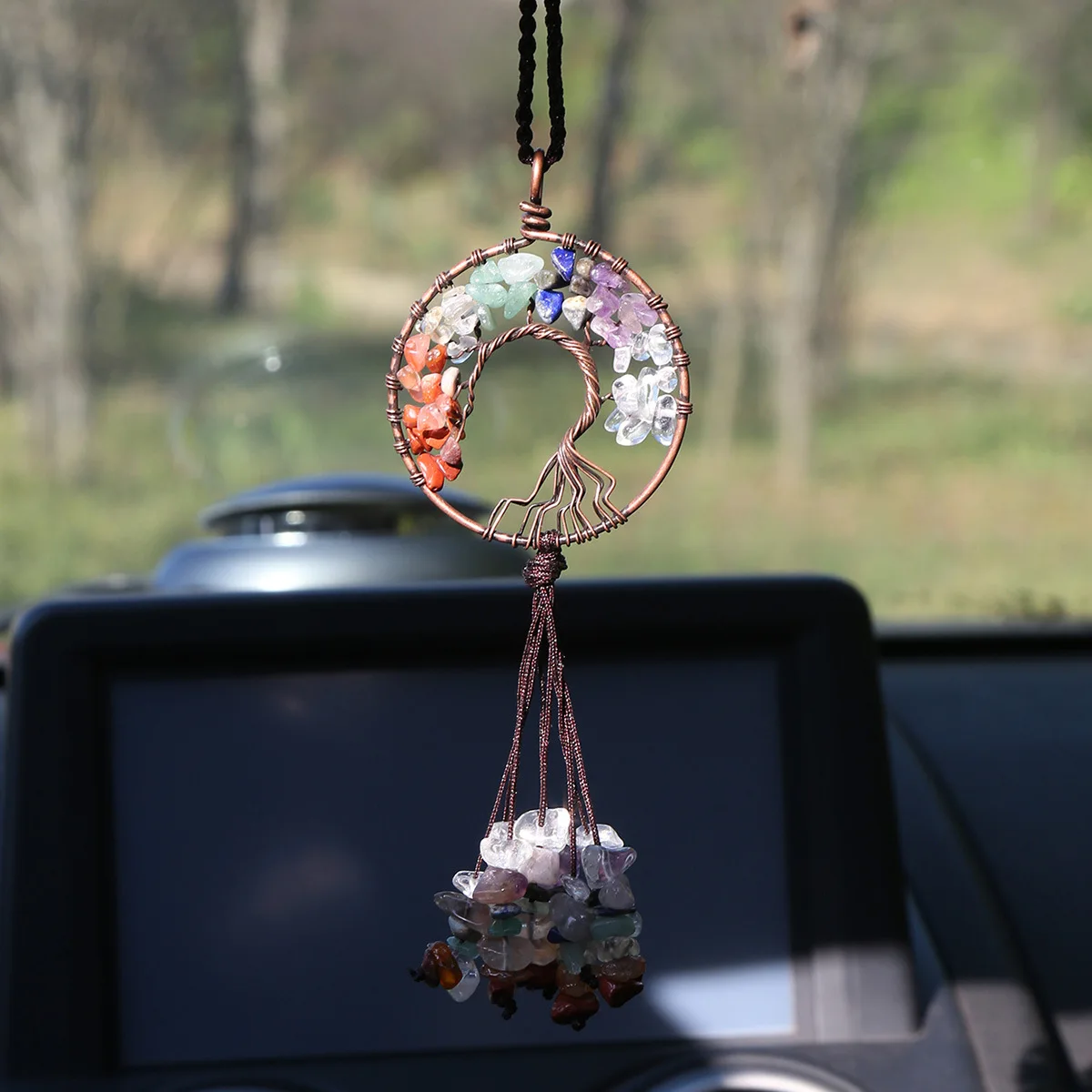 Ловец Снов С Дизайном Древо Жизни Из Натурального Камня Гравийное Плетение