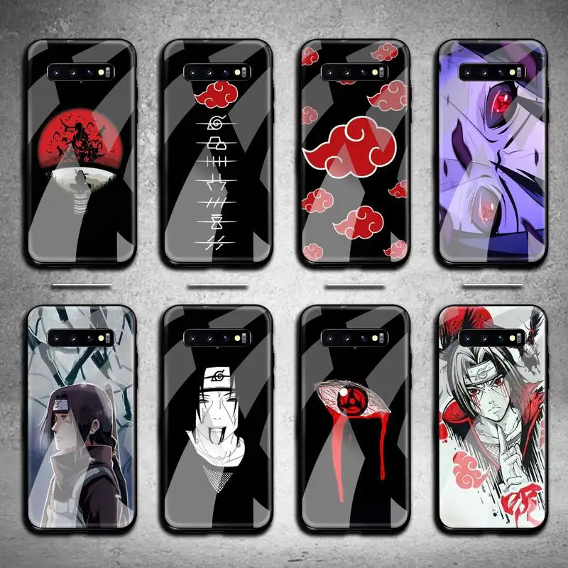 BANDAI Naruto Akatsuki Uchiha Itachi чехол для телефона из закаленного стекла Samsung S20 Plus S7 S8 S9 S10 Note 8