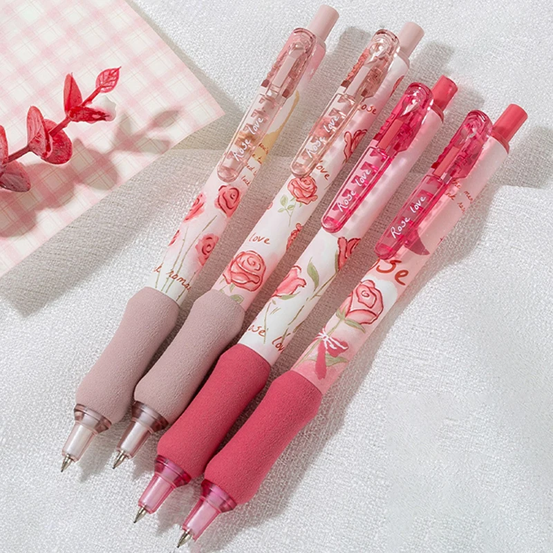

0.5mm Cute Rose Automatic Pencils Kawaii Mechanical Pencil Press Pen Student Gift Korean Stationery for School Office Supplies
