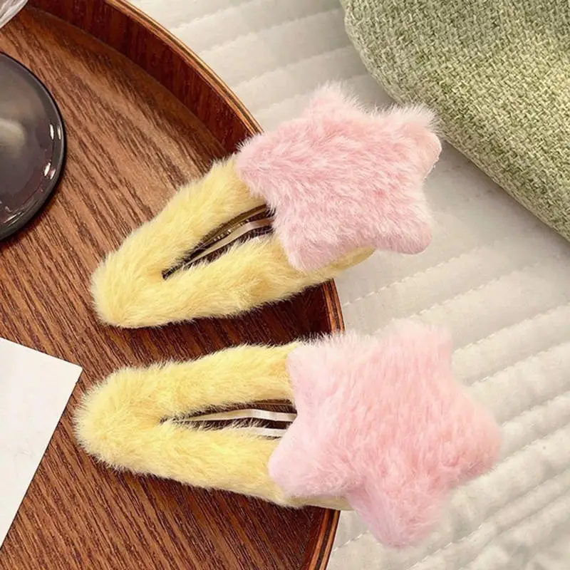 10 шт. милые заколки для волос со звездами аксессуары плюшевый головной убор