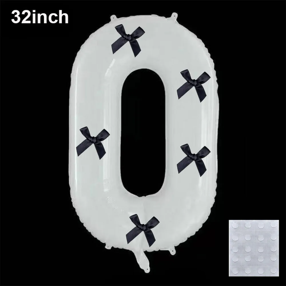 Наборы воздушных шаров 32 дюймов с чёрным бантом шарики с бантом снегурочкины подарки