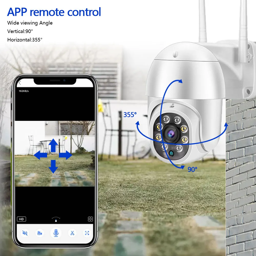 Умный дом Tuya 5 Мп цифровой зум IP Wi-Fi камера видеонаблюдения CCTV 2-полосная