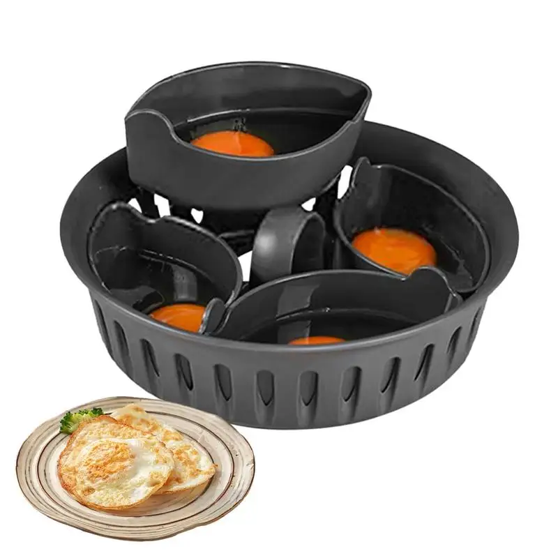 do jajek Formy gotowania Kuchnia domowa Forma gryzienia Czarny kosz parowy na jajka Przenośne formy parowe z uchwytem kawiarni Restauracja