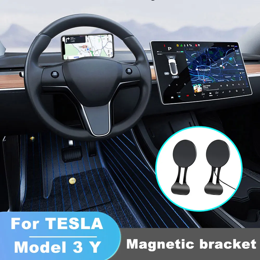 

For Tesla Model 3 Y X S Car Phone Holder Magnetic Touch Screen Side Phone Mount Adjustable Monitor Expansion Bracket