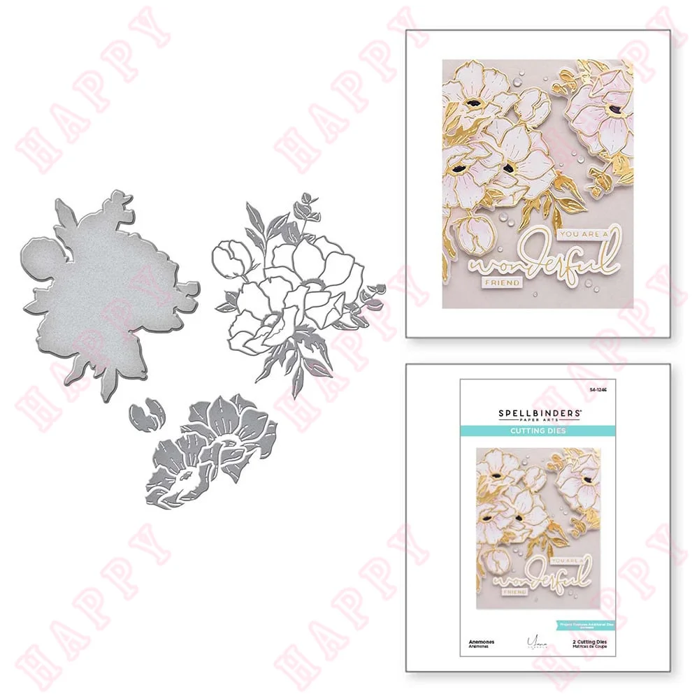 

2023 New Metal Cutting Dies Anemones DIY Scrapbooking Envelope Greeting Card Decorative Embossing Handcraft Paper Craft Template