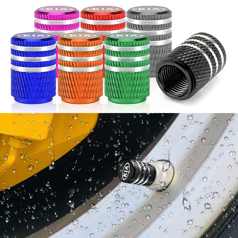 

4pcs Car Logo Metal Valve Stem Cap for Kia Rio Ceed Sportage Cerato Soul Sorento K2 K5 Flip Automobile Enterior Accessories