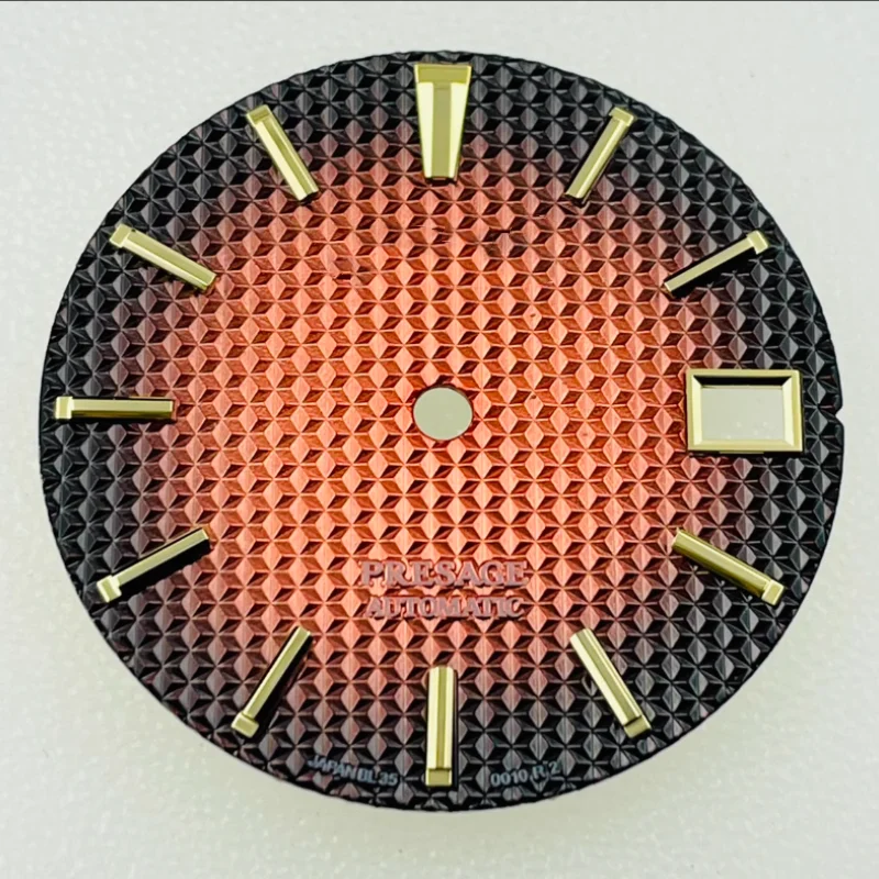 28mm NH35 dial watch accessory red black orange diving watch stripe nail rose gold dial Suitable for NH35/NH36 movements