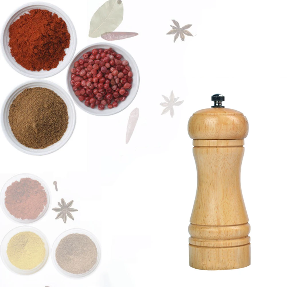 

Wooden Salt and Pepper Grinder Spice Pepper Mill with Strong Adjustable for Kitchen Cooking Tools Kitchen Accessories