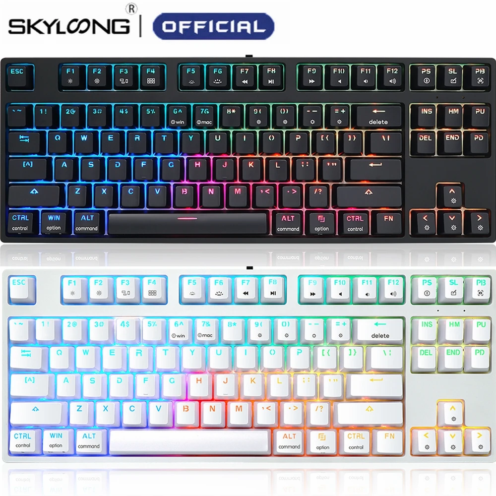 Механическая клавиатура SKYLOONG GK87, Беспроводная оптическая игровая клавиатура SK87 80% с Bluetooth для настольных ПК, Ipad
