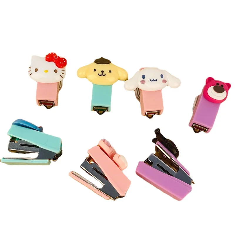 

New Kawaii Sanrio anime kuromi cute stapler mymelody mini stapler cinnamon home stapler office cartoon dog stapler KT cat