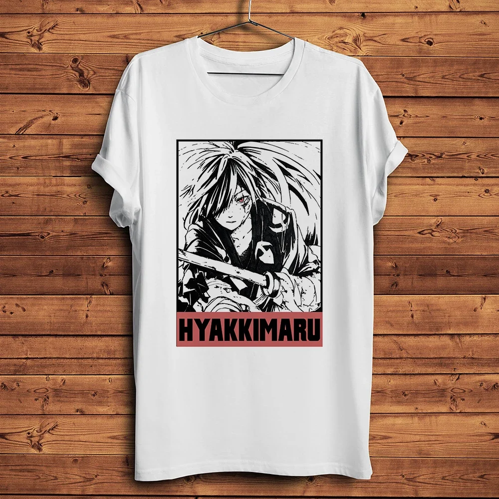 Фото Винтажная мужская забавная футболка с аниме Hyakkimaru Dororo, новая белая повседневная футболка с коротким рукавом, уличная футболка унисекс с мангой №1
