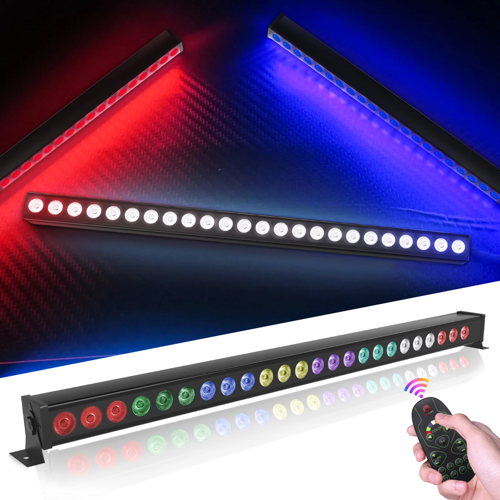

Sound-activated AC 90-240V 24LEDs Stage Light Wall Lamp Washer Light Auto-run DMX512 with R-emote C-ontrol for Bar C-lub Party