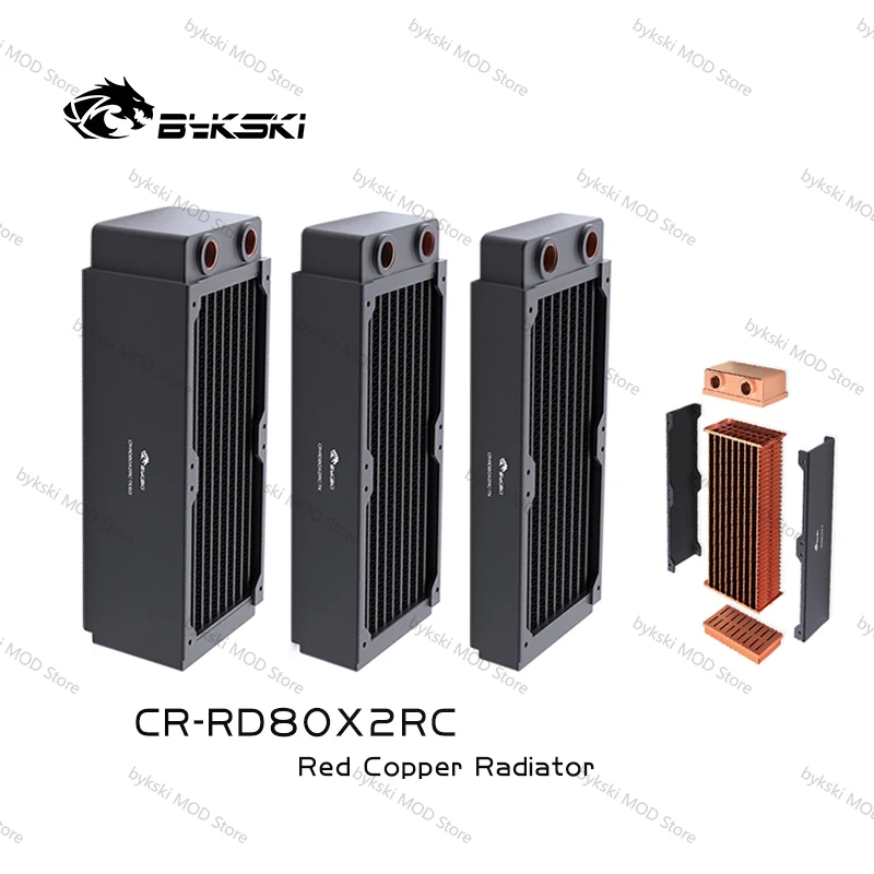 

Bykski 160mm Radiator for 80mm Fans PC Server Water Cooling G1/4'' Full Copper Exchanger Computer Heatsink 30/40/60mm Thick