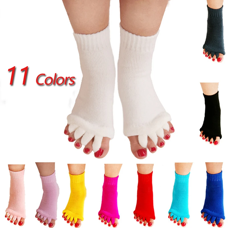 

Professional Five Toe Yoga Socks Open Toe Breathable Anti-Slip Pilates Sock Women Fitness Toeless Half Toe Sock For Ballet Dance