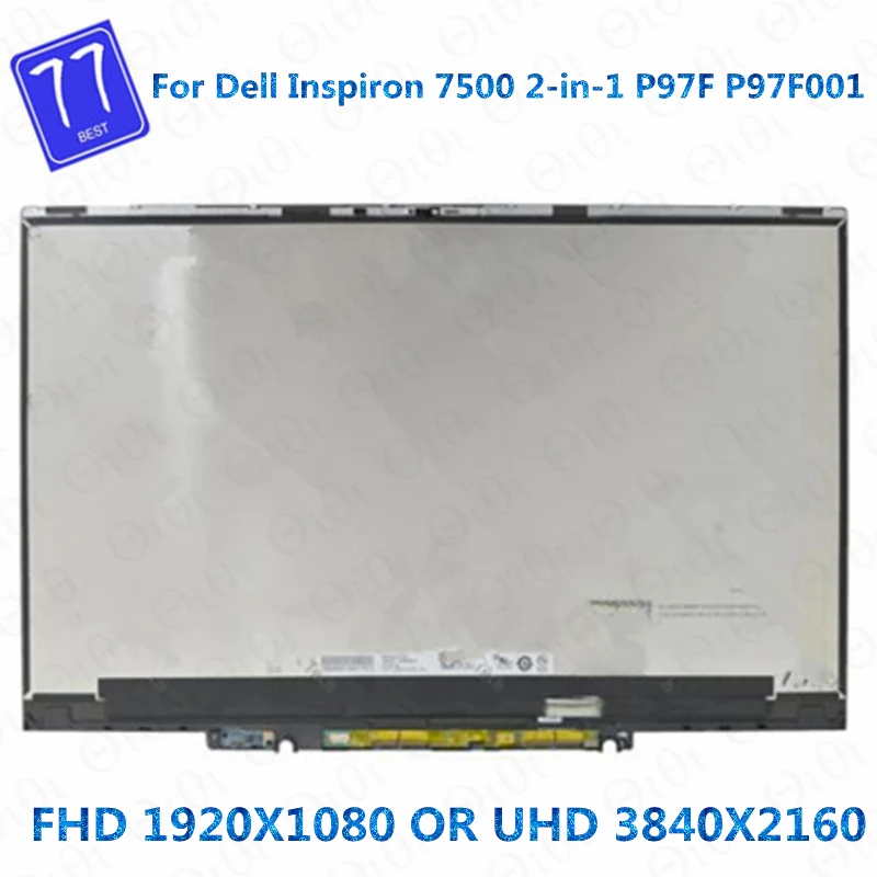 

Original test well 15.6" LCD Display For Dell Inspiron 7500 2-in-1 P97F P97F001 Touch Screen Digitizer Replacement Assembly