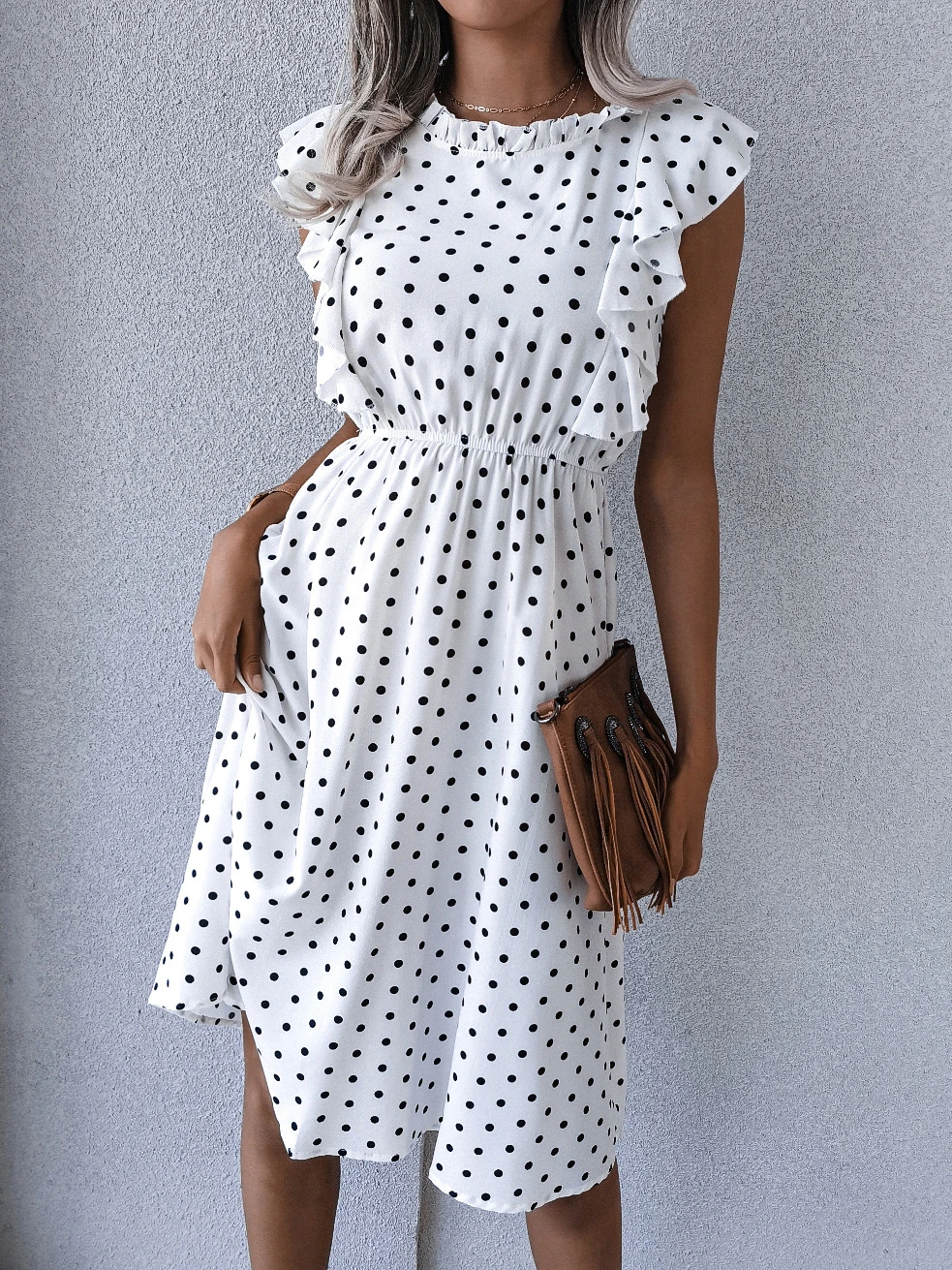 Женское шифоновое платье-миди без рукавов с цветочным принтом |