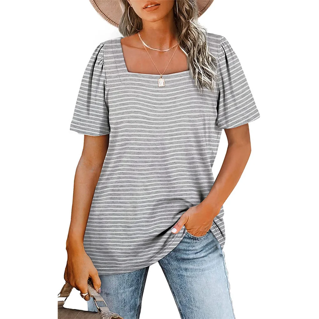 

Women Cotton T-Shirt Pleated Sports Aesthetic Pullover Blouse Travel Fashion Girls Spring Summer Top Daily Clothing