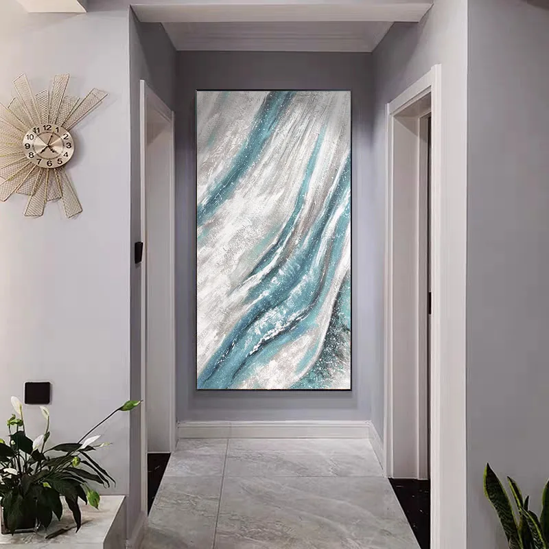 

Hand-painted Oil Painting Living Room Mural Scenery Decorative Painting Coast Beach Abstract Hanging Painting Canvas Frameless