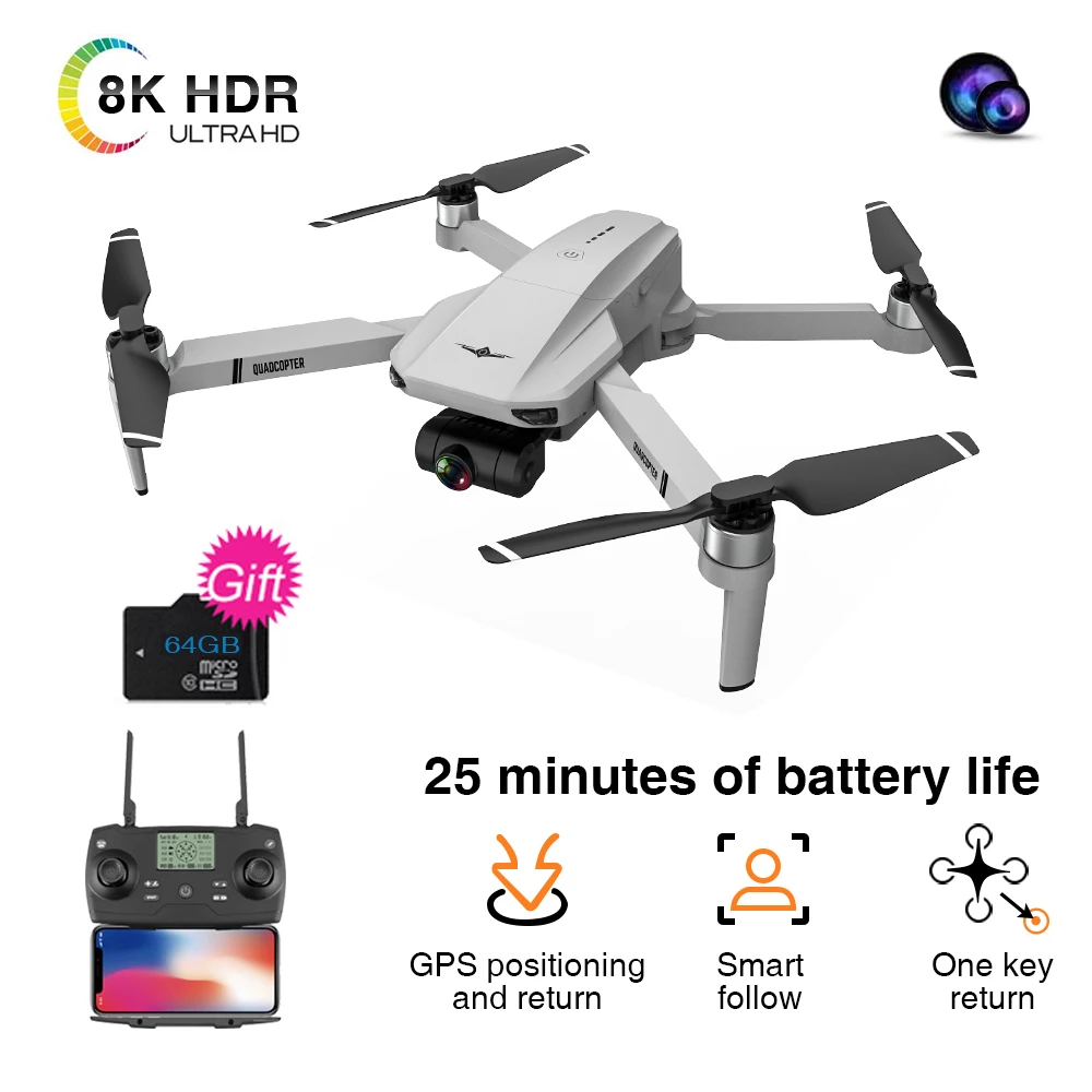 

KF102 GPS Drone 4k Profesional 8K HD Camera 2-Axis Gimbal Anti-Shake Photography Brushless Foldable Quadcopter RC Distance 1.2KM