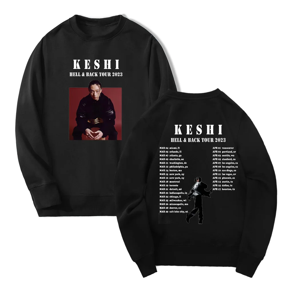 

Keshi Merch Hell & Black Tour 2023 Crewneck Long Sleeve Sweatshirts Harajuku Streetwear Men Women's Clothes